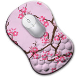 Ergonomic Computer Mouse Pad Memory Foam Wrist Rest Support for Home Office Pink Blossom