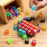 100PCS 14mm 6-Sided Colored Dice Set Bulk Game Dices for Board Games