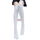 Pair of Women Thigh High Socks Cotton Over Knee Socks Long Knee High Socks White
