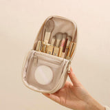 2PCS Portable PU Leather Standing Makeup Organizer Bag Makeup Pouch