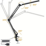 LED Clip On Desk Lamp Adjustable Arm Reading Light