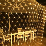 Solar/USB Powered LED Net Mesh Lights – Outdoor Waterproof 3x2m with 192 LEDs and 8 Modes Style 1