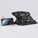 2 in 1 Adjustable Laptop Stand with Phone Holder Foldable Cooling Computer Stand Black