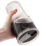 2PCS Iced Coffee Cups with Lids Ribbed Glass Coffee Bar Accessories for To Go Iced Coffee
