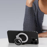 Removable Magnetic Ring Holder & Phone Grip for iPhone 12–16 Series Black