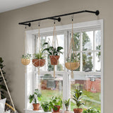 183cm Galvanized Steel Wall Mount Clothes Rack Heavy Duty Black