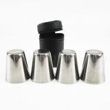 4PCS 30ml Stainless Steel Shot Cup Set with PU Carry Pouch for Travel