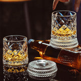 270ml Rotating Whiskey Glass Transparent Spinning Whiskey Tumbler for Home Bar Party Style 2
