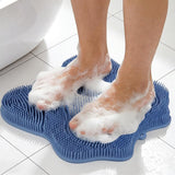 Non Slip Shower Mat 30x28cm Suction Back and Foot Cleaning Blue