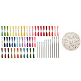 Mini Wood Knitting Loom Darning Mushroom with 50 Color Thread Kit