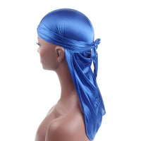 4Pcs Set Polyester Durags for Men Women Extra Long Tails Cap Wraps