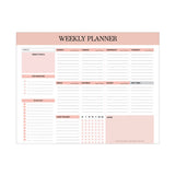 Weekly To Do List Notepad Undated Planner with 52 Sheets Pink