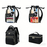 2-in-1 Laptop Backpack with Insulated Lunch Bag Work Backpack for 15.6 Inch Laptop Black