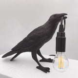 USB Crow Lamp Gothic Raven Light Halloween Decor for Bedroom or Bedside Table