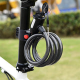 Anti-Theft Bike Cable Lock with 2pcs Keys for Bicycles