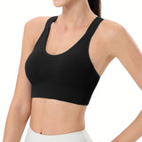 Adjustable Sports Bras Wide Strap Design for Running and Gym Fitness Black