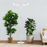 Grow Lights Dual Head LED Adjustable Height 134 to 170 cm for Indoor Plants White
