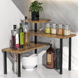 3 Tier Moveable Corner Shelf Organizer for Kitchen Bathroom Brown