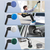 Long Handle Electric Spin Scrubber with 4 Adjustable Angles and 8 Brush Heads