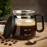 16 Oz Glass Coffee Mug with Lid – Coffee Pot Style Cup