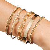 Gold Plated Bracelets for Women Stack Bangle Cuff Bracelet Set Jewelry Trendy