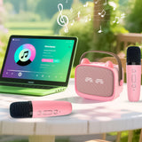 Mini Karaoke Machine – Portable MP3 Player with 2 Wireless Mics Toys & Gifts Pink