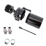 Oil Catch Breather Can Kit Universal Petrol Filter with Air Filter and Cleaning Balls Black