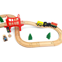 Wooden Train Set with Tracks – Expandable and Changeable for Girls and Boys 6 Years Old Style 1