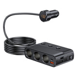 7 in 1 Cigarette Lighter Splitter QC3.0 PD 30W Charging 3 Socket Car Charger Adapter