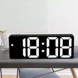 USB LED Digital Desk Alarm Clock with Temperature Date 3 Alarms White