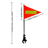 Bicycle Security Flag with Pole Reflective Strip Adjustable Stainless Steel Bicycle Handlebar Flag for Cycling Small