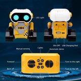 Rechargeable Gesture-Controlled Robot Toy with LED Light Effects and Remote Control Yellow