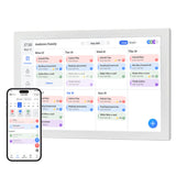 Touchscreen Smart Digital Calendar with Desktop Stand 10.1-Inch Multi-Platform Sync Calendar White