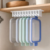 2 Pcs 10 Slot Under Shelf Lid Organizer Slide In for Kitchen Cabinet Storage White