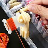 Embroidery Floss Cross Stitch Organizer Storage Box with 1 Winder 100 Bobbins