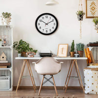 10-Inch Wall Clock Modern Battery Operated Silent Non-Ticking Clock for Home and Office