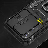 Heavy Duty Case with Ring Stand for Samsung Galaxy Phones Black