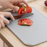 3 PCS Plastic Cutting Board Set for Cooking Camping with Hanging Loop Gray