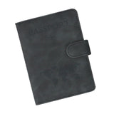 Passport Holder Protective Leather Cover Wallet With Secure Button Closure For Travel Essentials Black