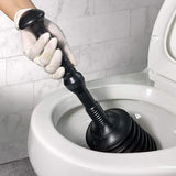 Toilet Plunger Removes Heavy Duty Clogs with Detachable Bellows Design