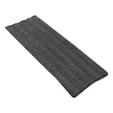Stripe Style Chenille Bath Mat Non Slip Bath Runner Floor Mat Dark Gray