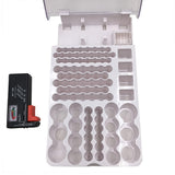 93 Slot Battery Storage Organiser Holder with Tester-Battery Caddy Rack Case Box