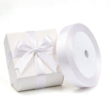 Double Sided Satin Ribbon 22m Polyester for Christmas Gift Wrap White