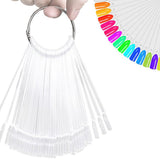 100 PCS Clear Nail Sticks with Ring Nail Art for Polish Display Square Shapes