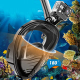 Full Face Snorkel Mask – 180 Degree Panoramic View Anti-Fog & Leak-Proof Design Black
