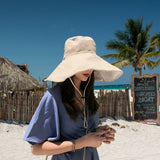 Reversible Bucket Hat Sun Hats with Wide Brim for Outdoor Camping Hiking Khaki