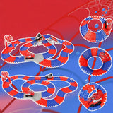 212Pcs Spider Toys Set for Boys – Spider Race Track with 2 Cars Birthday Gift