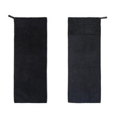 120x50cm Microfibre Towel Quick Dry Gym with Pocket and Silicone Base Black
