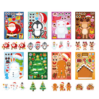 16Pcs Kids Christmas Stickers – DIY Stocking Stuffers Crafts and Christmas Decorations