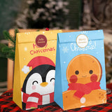 24PCS Christmas Flat Top Paper Gift Bags for Christmas Eve Apples